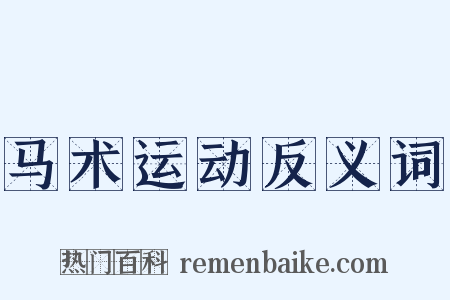 马术运动反义词是什么意思的图片
